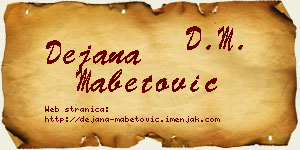 Dejana Mabetović vizit kartica